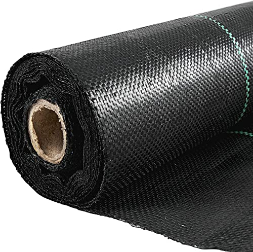VEVOR 6.5FTx300FT Premium Weed Barrier Fabric Heavy Duty 3OZ, Woven Weed Control Fabric, High Permeability Good for Flower Bed, Geotextile Fabric for Underlayment, Polyethylene Ground Cover