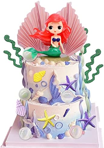 MEMOVAN Mermaid Cake Topper 16pcs Under the Sea Cake Toppers Mermaid Birthday Baby Shower Cake Cupcake Topper Mermaid Mini Figurines Mermaid Cake Decoration for Mermaid Theme Princess Underwater Party